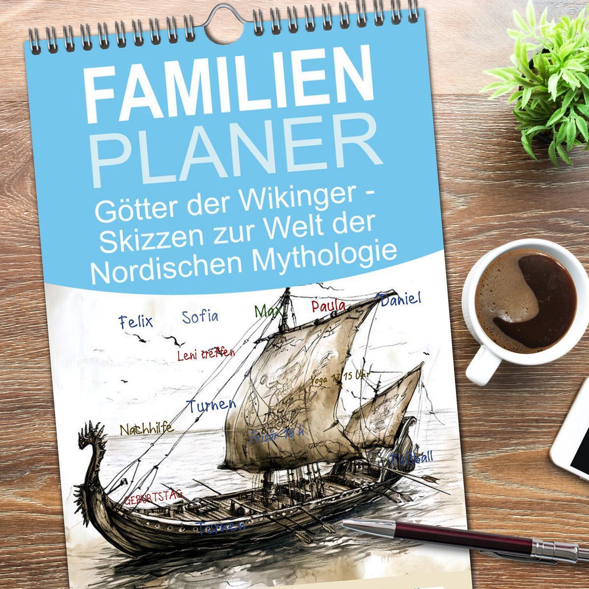 Bild: 9783457188811 | Familienplaner 2025 - Götter der Wikinger - Skizzen zur Welt der...