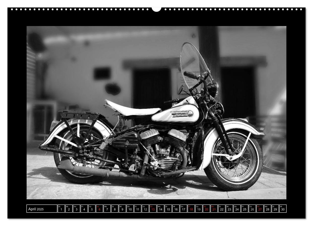 Bild: 9783435392971 | Harley Davidson WLA 750 in Schwarzweiss (Wandkalender 2025 DIN A2...