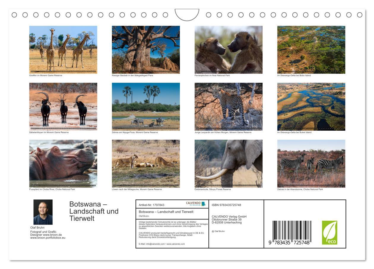 Bild: 9783435725748 | Botswana ¿ Landschaft und Tierwelt (Wandkalender 2025 DIN A4 quer),...