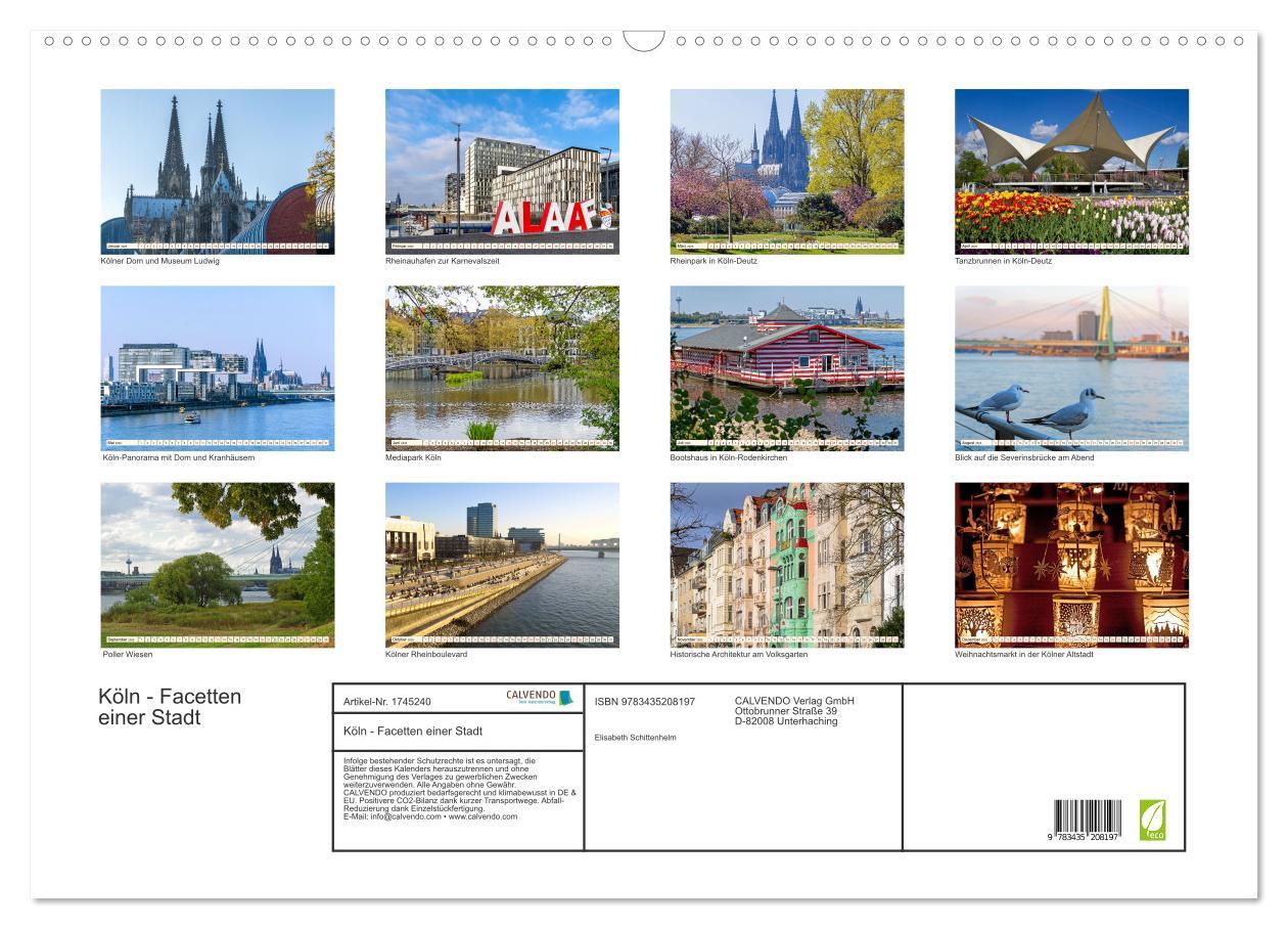 Bild: 9783435208197 | Köln - Facetten einer Stadt (Wandkalender 2025 DIN A2 quer),...