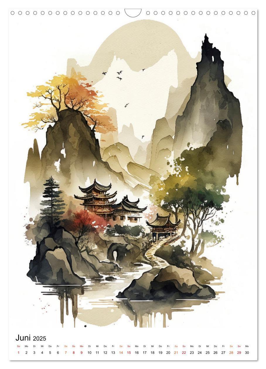 Bild: 9783435879748 | China - Aquarellmalerei (Wandkalender 2025 DIN A3 hoch), CALVENDO...