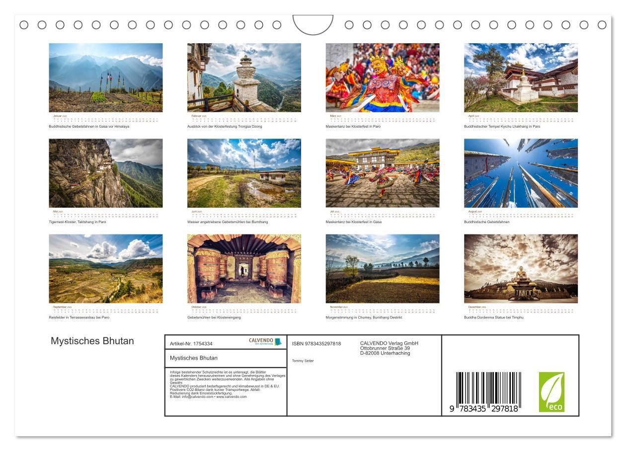 Bild: 9783435297818 | Mystisches Bhutan (Wandkalender 2025 DIN A4 quer), CALVENDO...