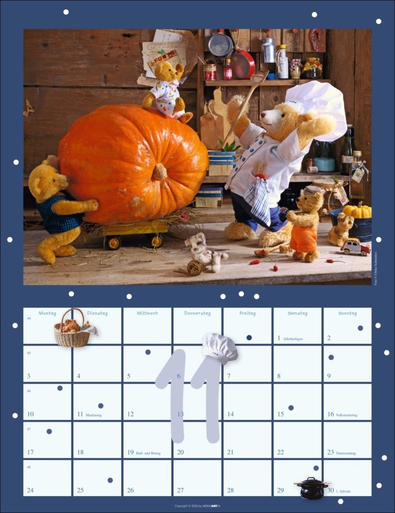 Bild: 9783839900512 | Teddybären Kalender 2025 | Gisela Hofmann (u. a.) | Kalender | 14 S.