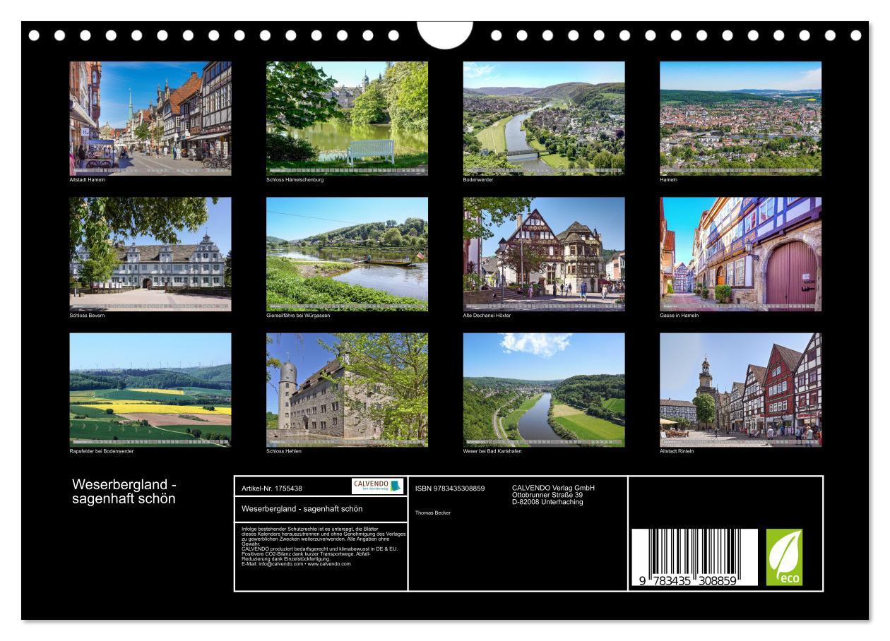 Bild: 9783435308859 | Weserbergland - sagenhaft schön (Wandkalender 2025 DIN A4 quer),...