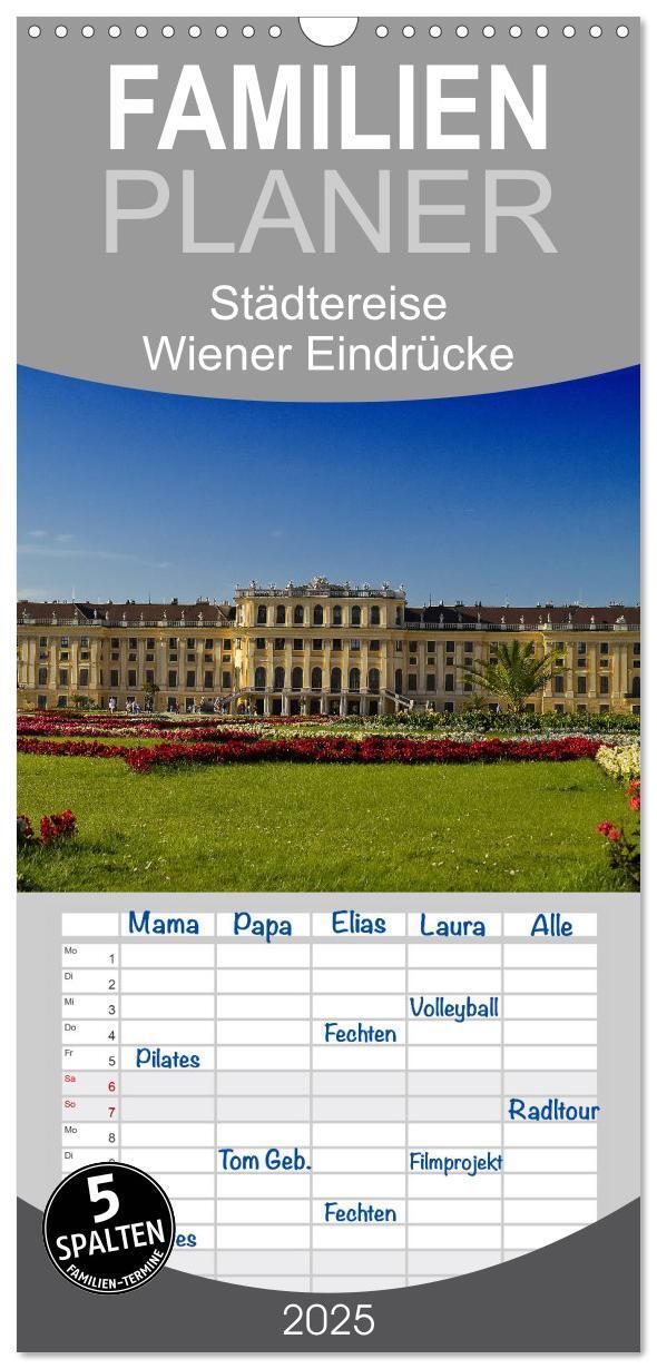 Cover: 9783457104651 | Familienplaner 2025 - Wiener Eindrücke mit 5 Spalten (Wandkalender,...