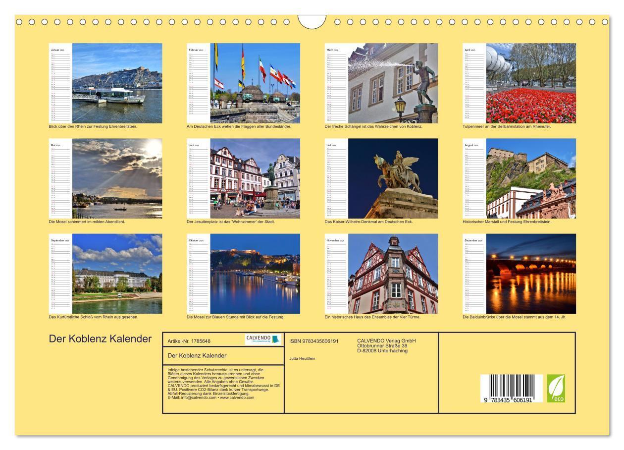 Bild: 9783435606191 | Der Koblenz Kalender (Wandkalender 2025 DIN A3 quer), CALVENDO...