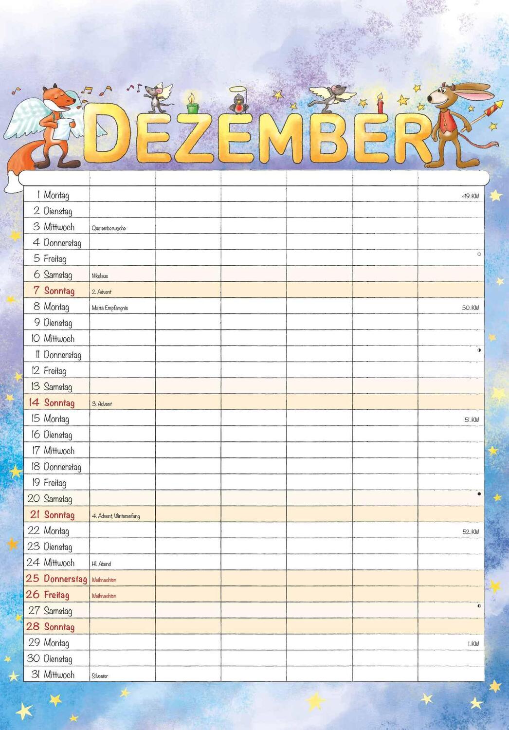 Bild: 4251732341046 | Familienplaner Cartoon 2025 - Bildkalender 23,7x34 cm - 6 Spalten -...