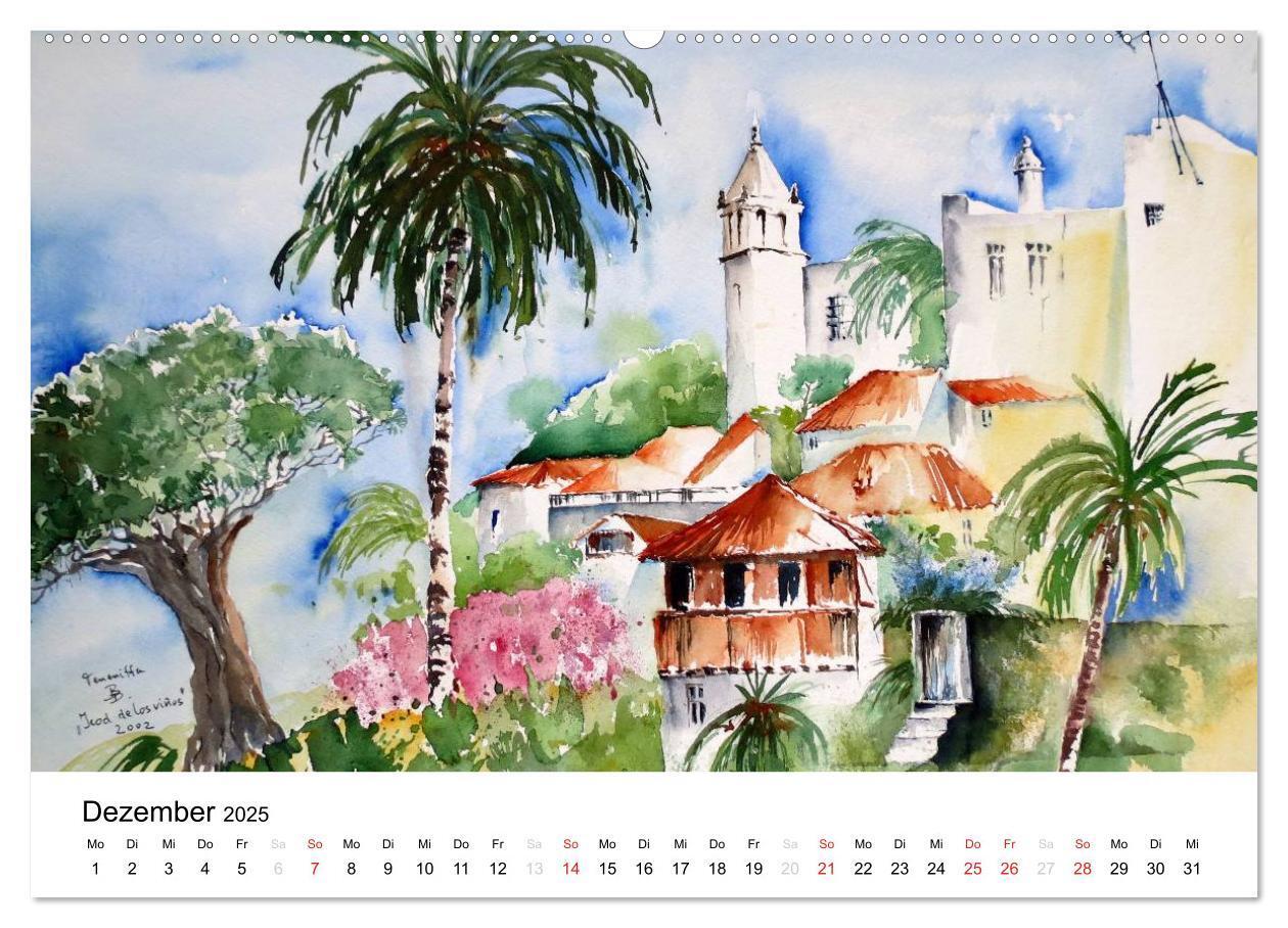 Bild: 9783435731206 | Aquarelle - quer durch Europa (Wandkalender 2025 DIN A2 quer),...