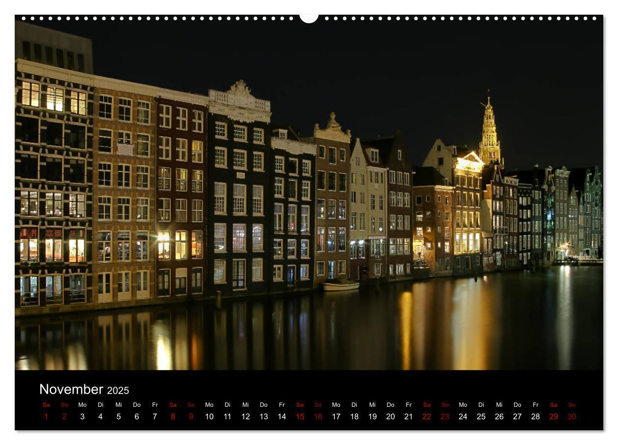 Bild: 9783435446117 | Nacht über Amsterdam (hochwertiger Premium Wandkalender 2025 DIN A2...