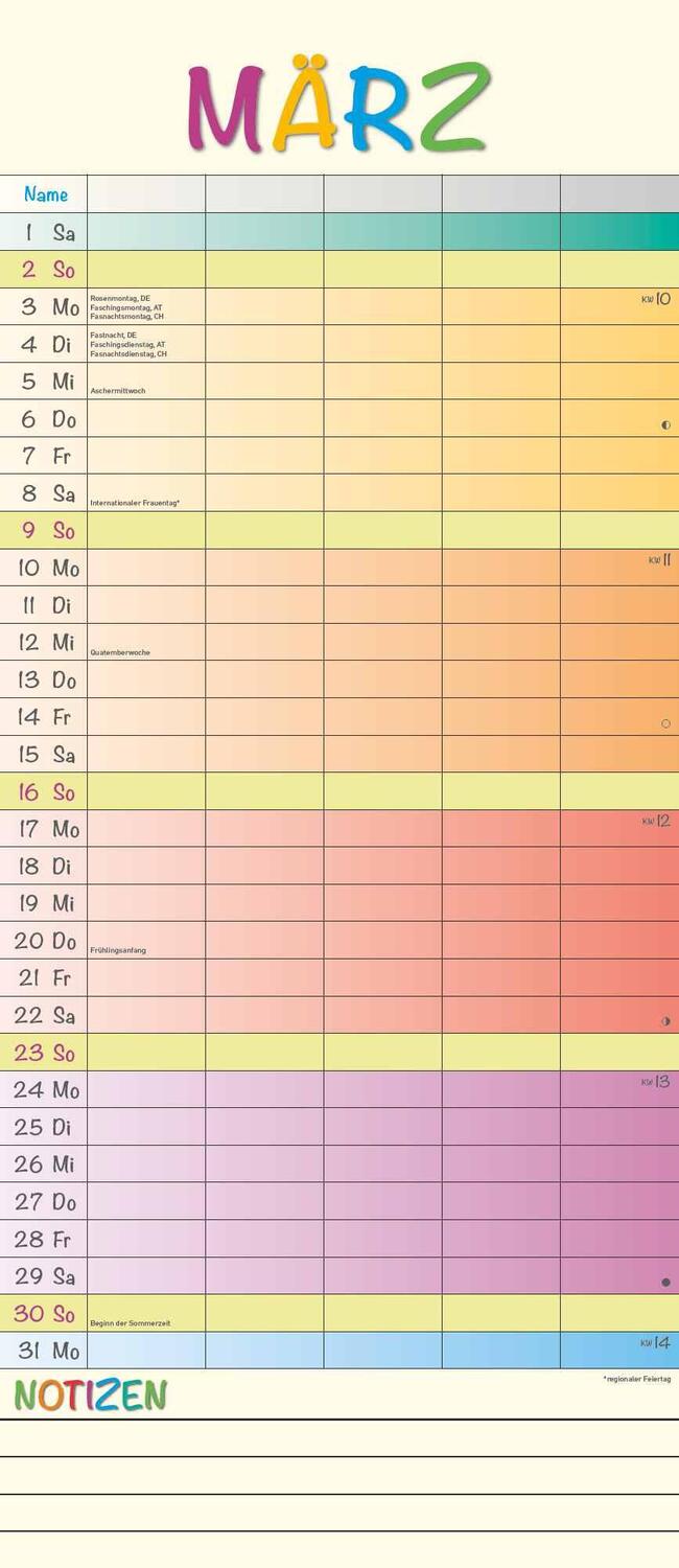 Bild: 4251732341367 | Regenbogen 2025 Familienplaner - Terminkalender - Familienkalender...