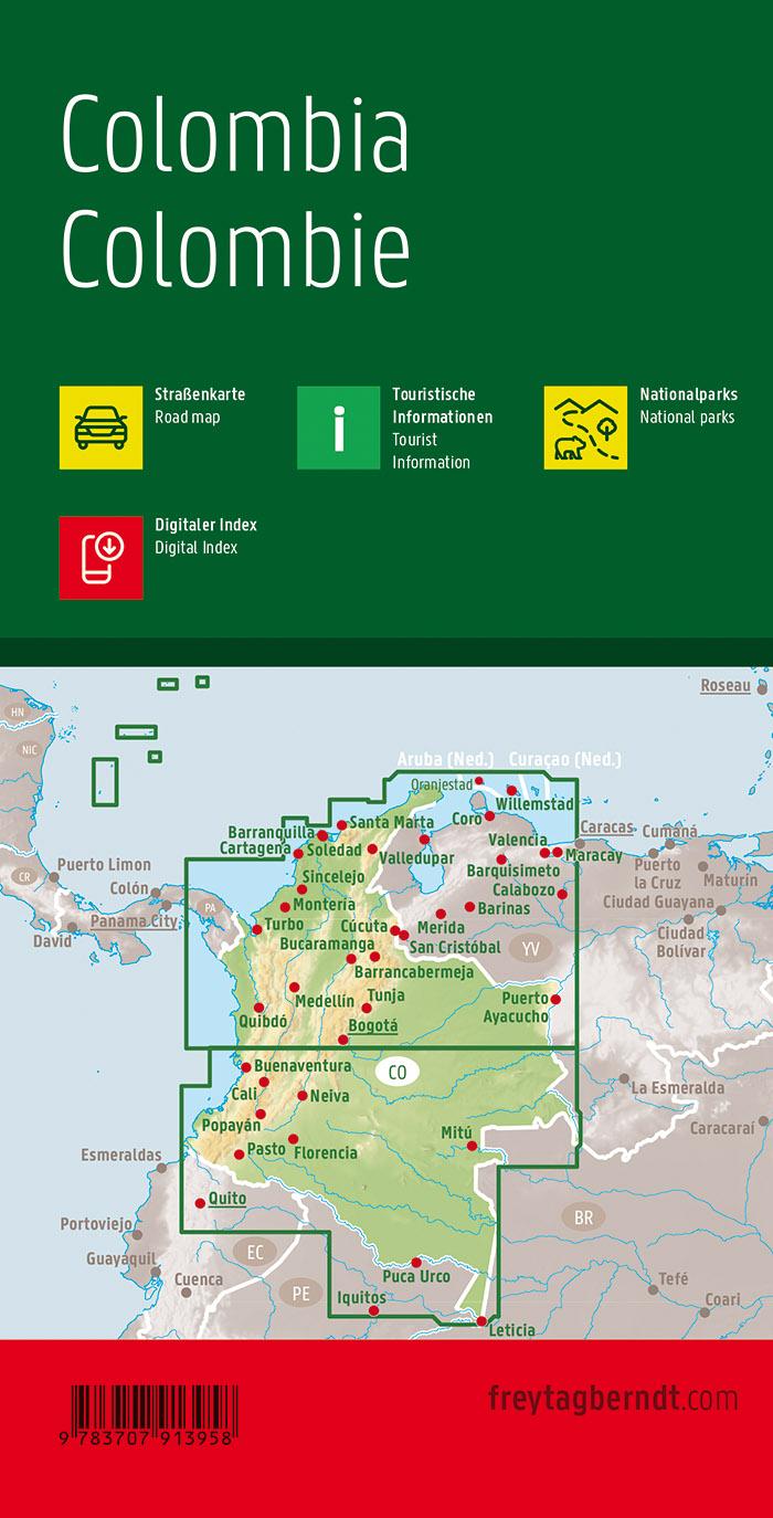 Rückseite: 9783707913958 | Kolumbien, Autokarte 1:1 Mio. | (Land-)Karte | Deutsch | 2013