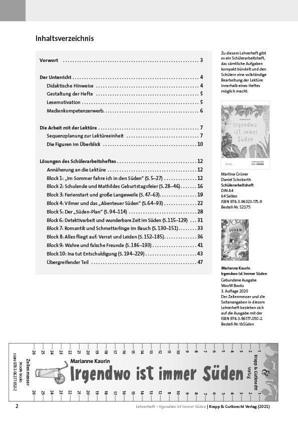 Bild: 9783963231742 | Irgendwo ist immer Süden - Marianne Kaurin - Lehrerheft | Schoberth