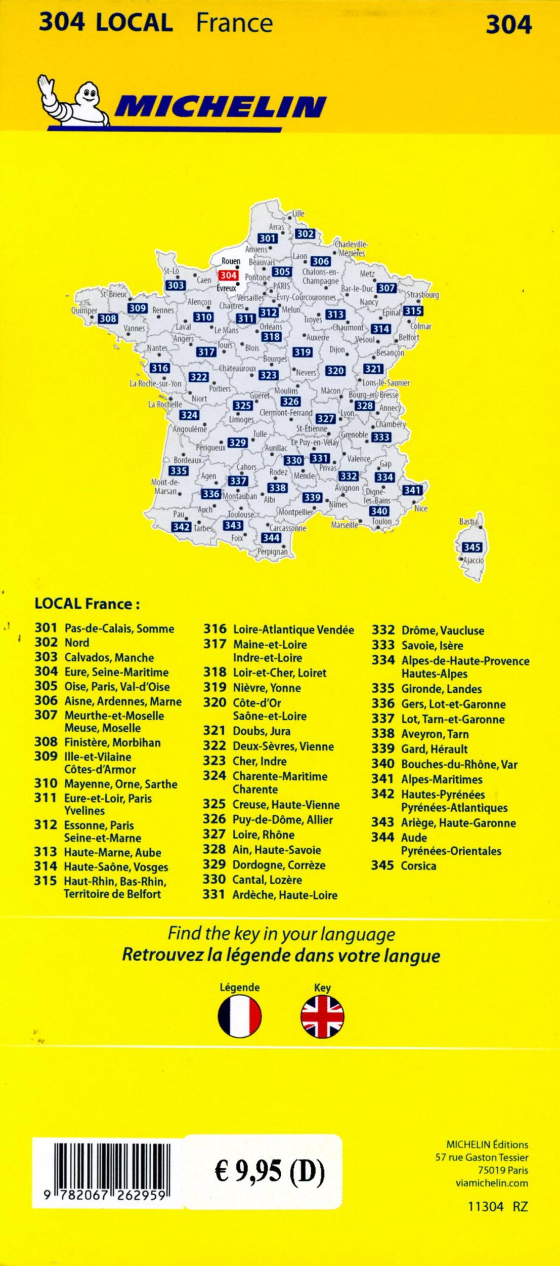 Bild: 9782067262959 | Michelin Normandie Ost | Straßen- und Tourismuskarte 1:150.000 | 2024