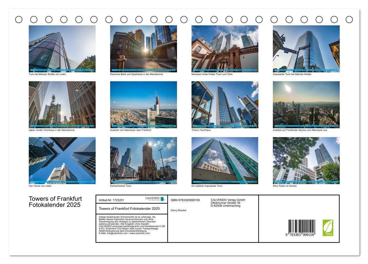 Bild: 9783383999109 | Towers of Frankfurt Fotokalender 2025 (Tischkalender 2025 DIN A5...