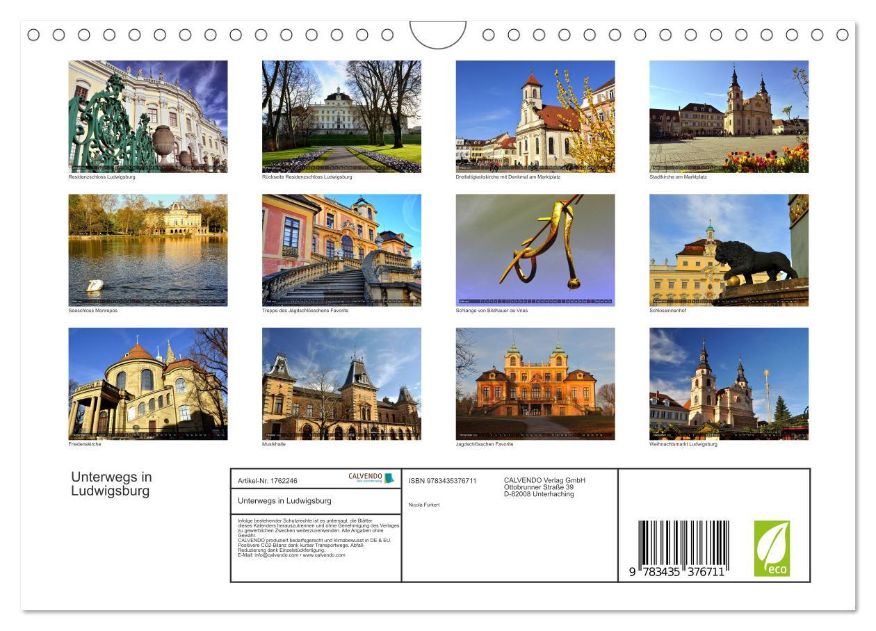 Bild: 9783435376711 | Unterwegs in Ludwigsburg (Wandkalender 2025 DIN A4 quer), CALVENDO...