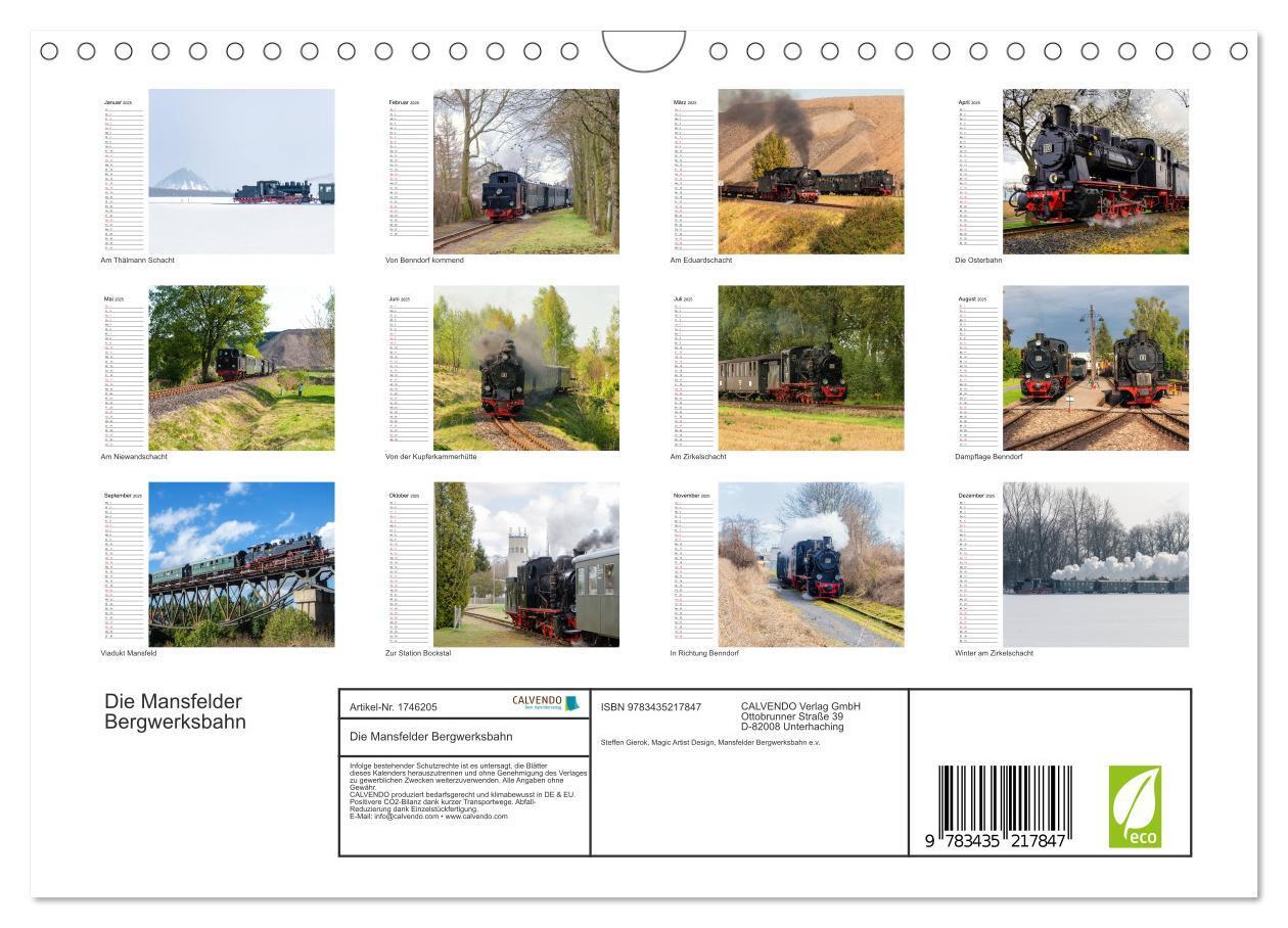 Bild: 9783435217847 | Die Mansfelder Bergwerksbahn (Wandkalender 2025 DIN A4 quer),...