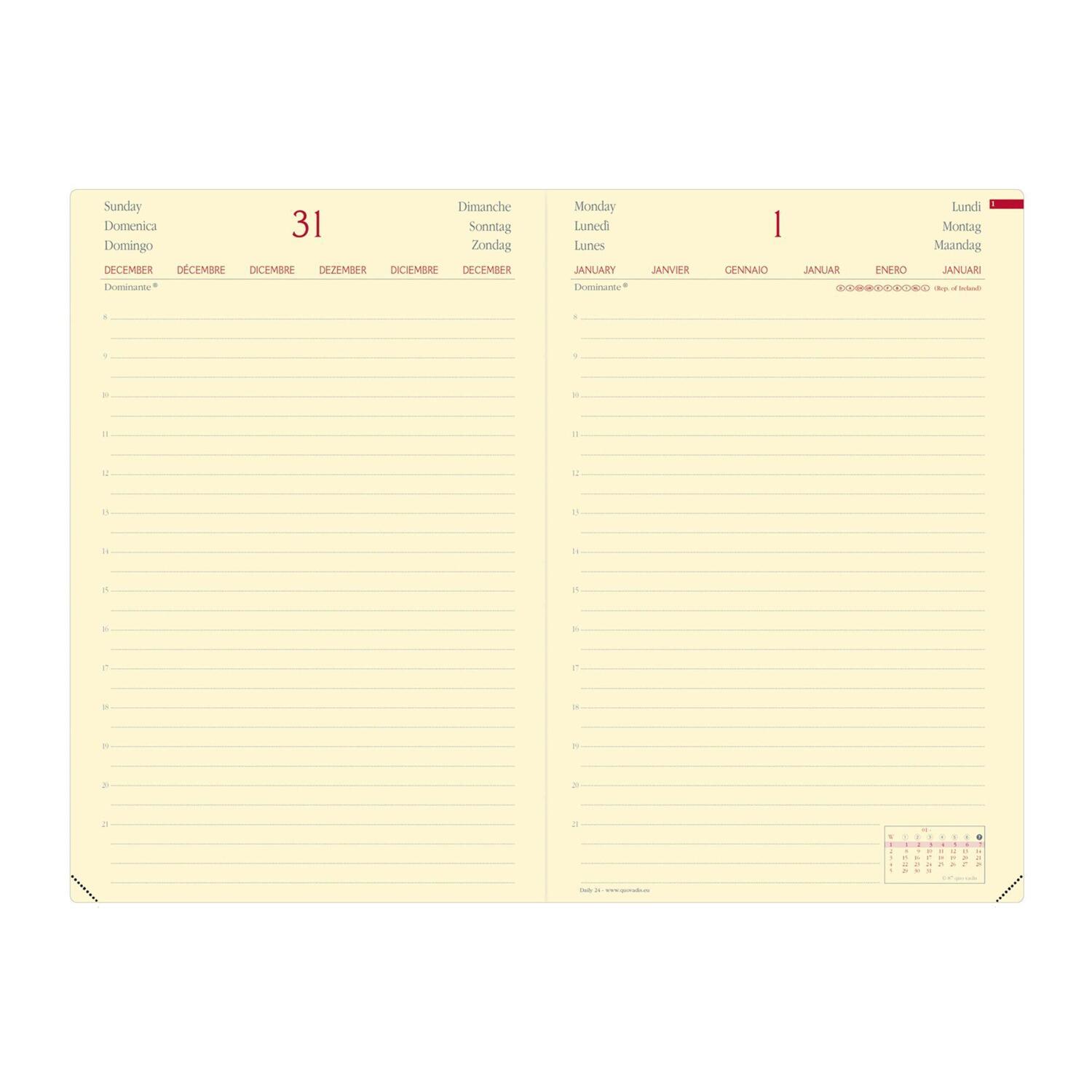 Bild: 3371010486915 | DAILY 24 VZ Silk schwarz 2025 | Kalender im Schreibtischformat | Vadis