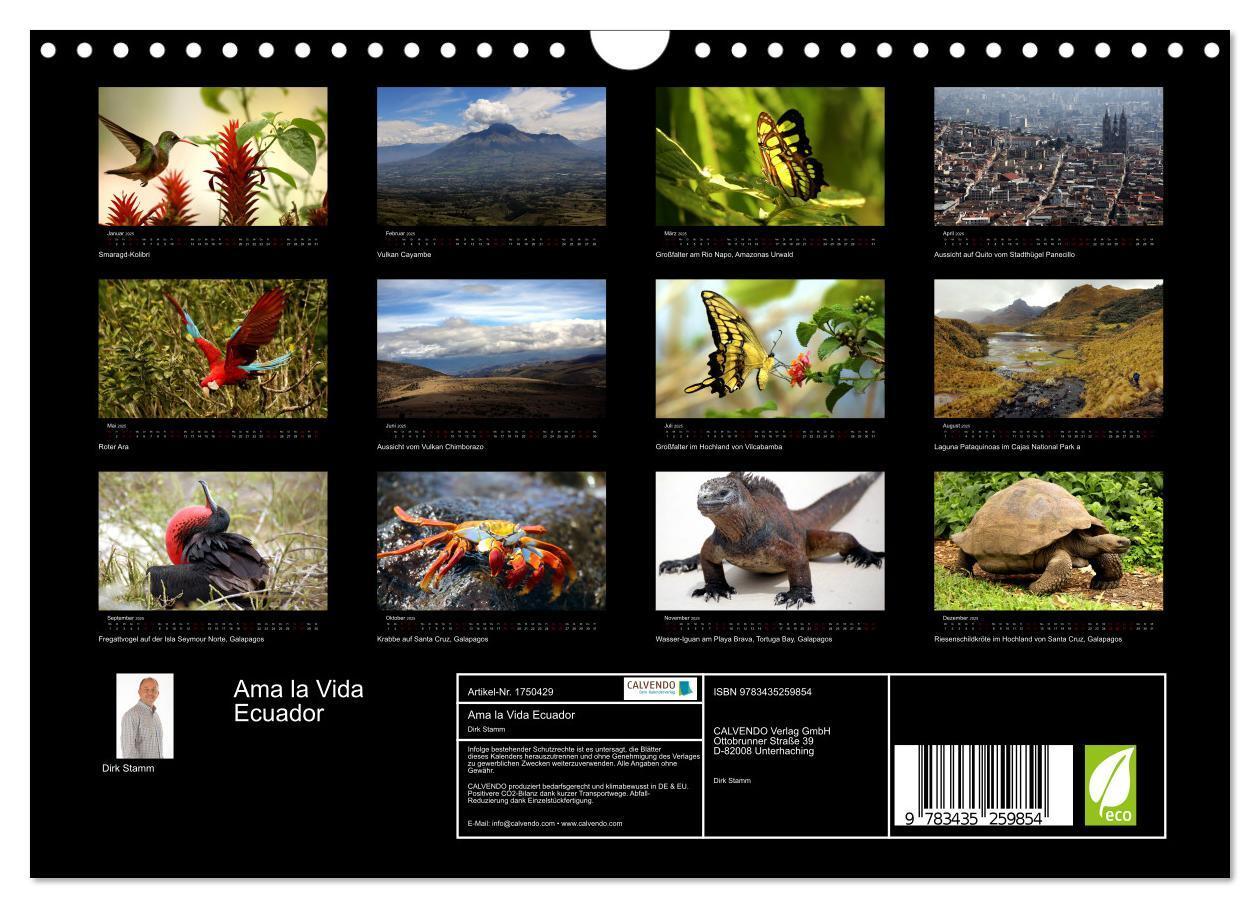 Bild: 9783435259854 | Ama la Vida Ecuador (Wandkalender 2025 DIN A4 quer), CALVENDO...