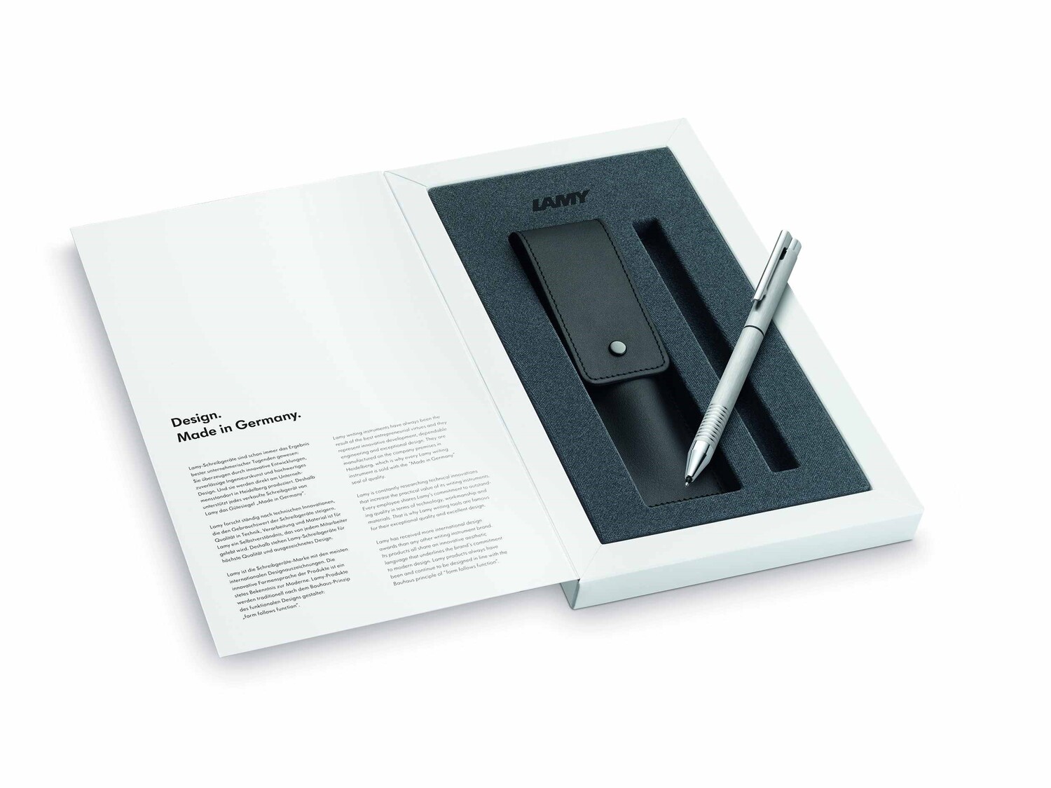 Cover: 4014519762737 | LAMY Kugelschreiber econ brushed, Echtleder Etui | LAMY econ 240