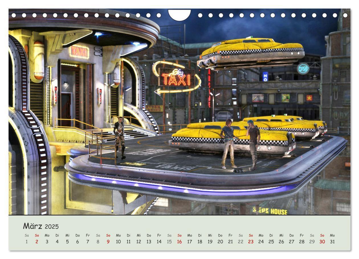 Bild: 9783435055371 | Science Fiction Cyberpunk (Wandkalender 2025 DIN A4 quer), CALVENDO...