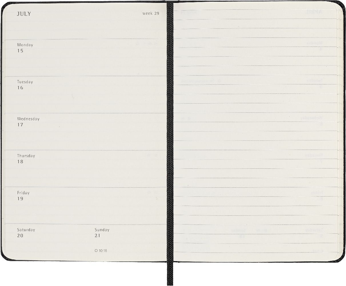 Bild: 8056598856972 | Moleskine 18 Monate Wochen Notizkalender 2023/2024, Pocket/A6, Schwarz