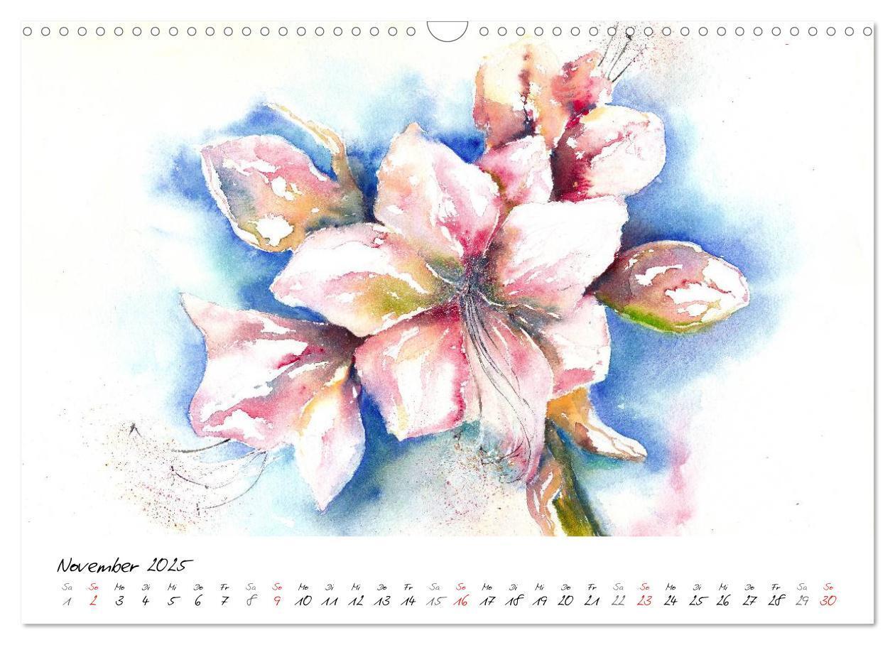 Bild: 9783435502400 | Blumen Blüten Aquarelle (Wandkalender 2025 DIN A3 quer), CALVENDO...