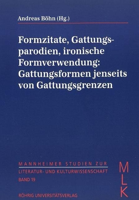 Cover: 9783861101970 | Formzitate, Gattungsparodien, ironische Formverwendung:...