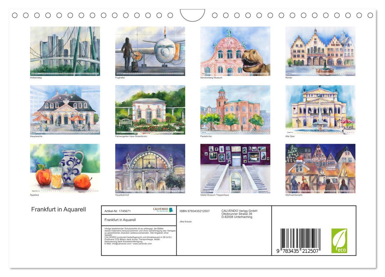 Bild: 9783435212507 | Frankfurt in Aquarell (Wandkalender 2025 DIN A4 quer), CALVENDO...