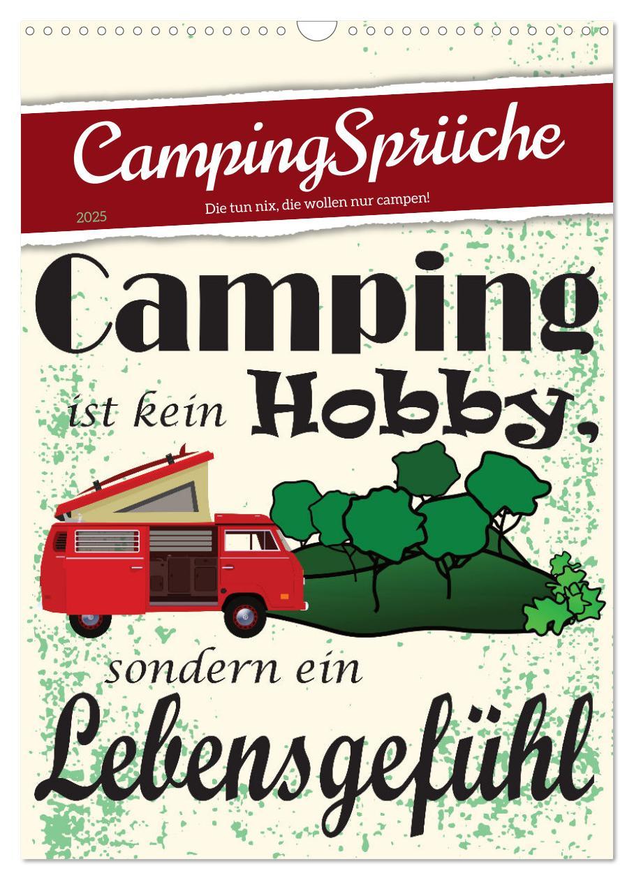 Cover: 9783435889563 | CampingSprüche (Wandkalender 2025 DIN A3 hoch), CALVENDO...