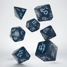 Cover: 5907699495801 | Shimmering Llama Dice Set (Glittering dark blue &amp; white) | Llama-Dice