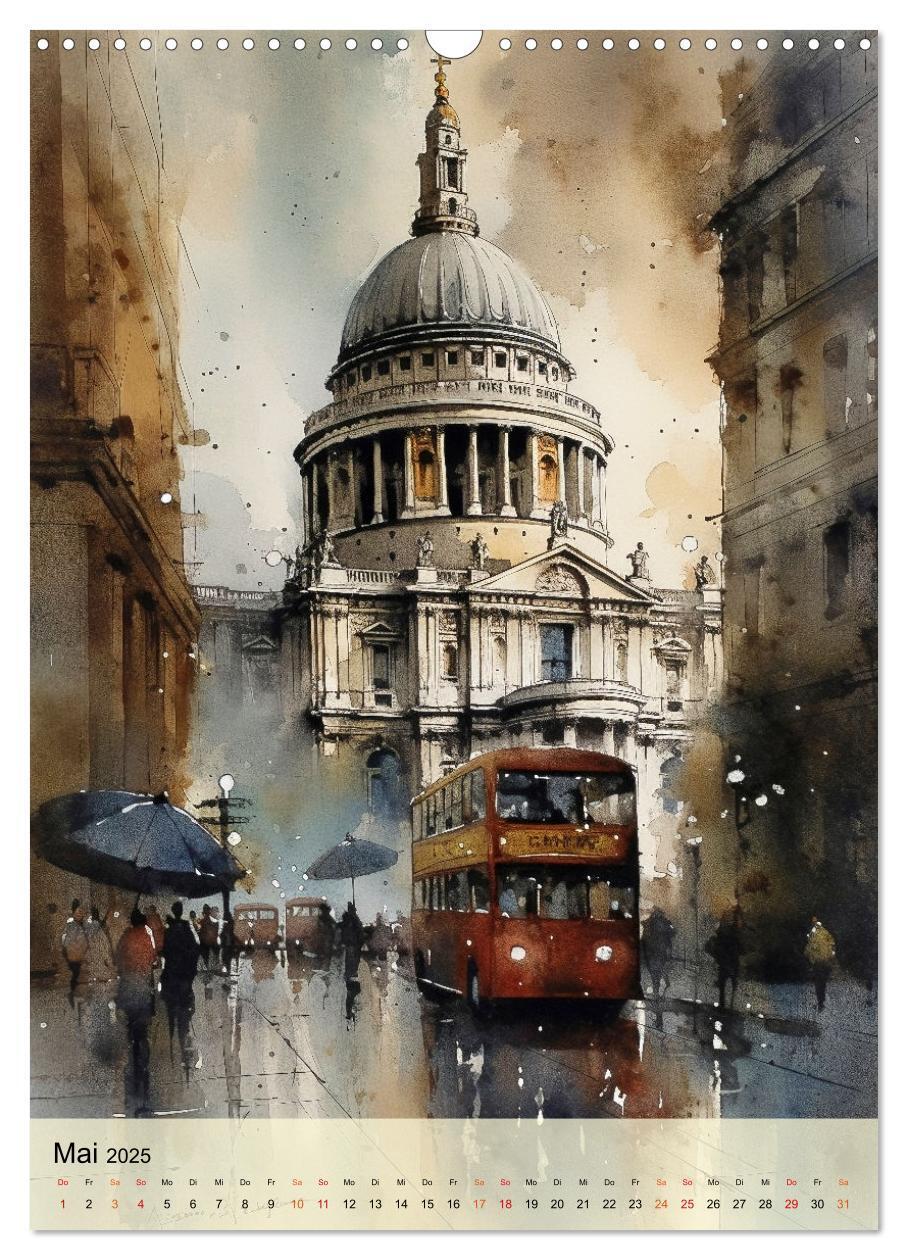 Bild: 9783435875795 | London - ein Regentag (Wandkalender 2025 DIN A3 hoch), CALVENDO...