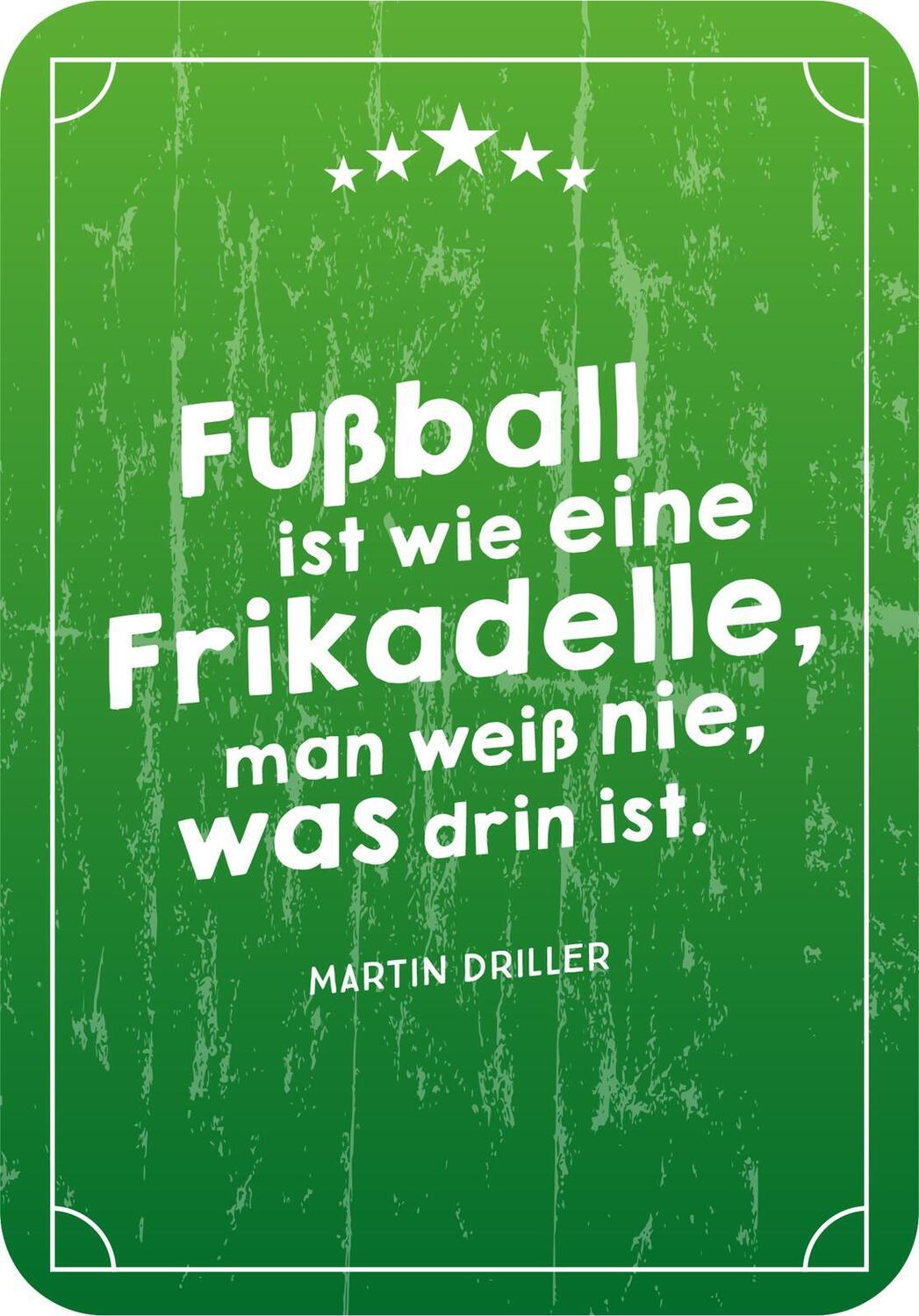 Bild: 9783845858463 | Die besten ever Fußballsprüche | 50 witzige Zitate | Taschenbuch