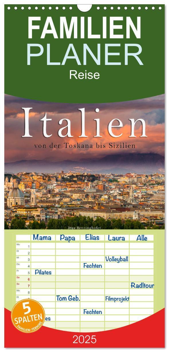 Cover: 9783457108574 | Familienplaner 2025 - Italien von der Toskana nach Sizilien mit 5...