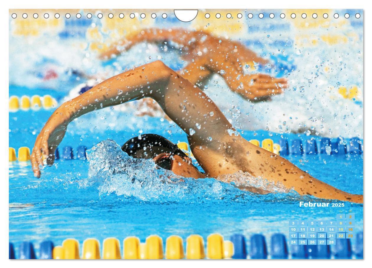 Bild: 9783383855160 | Schwimmen: Sport auf blauen Bahnen (Wandkalender 2025 DIN A4 quer),...