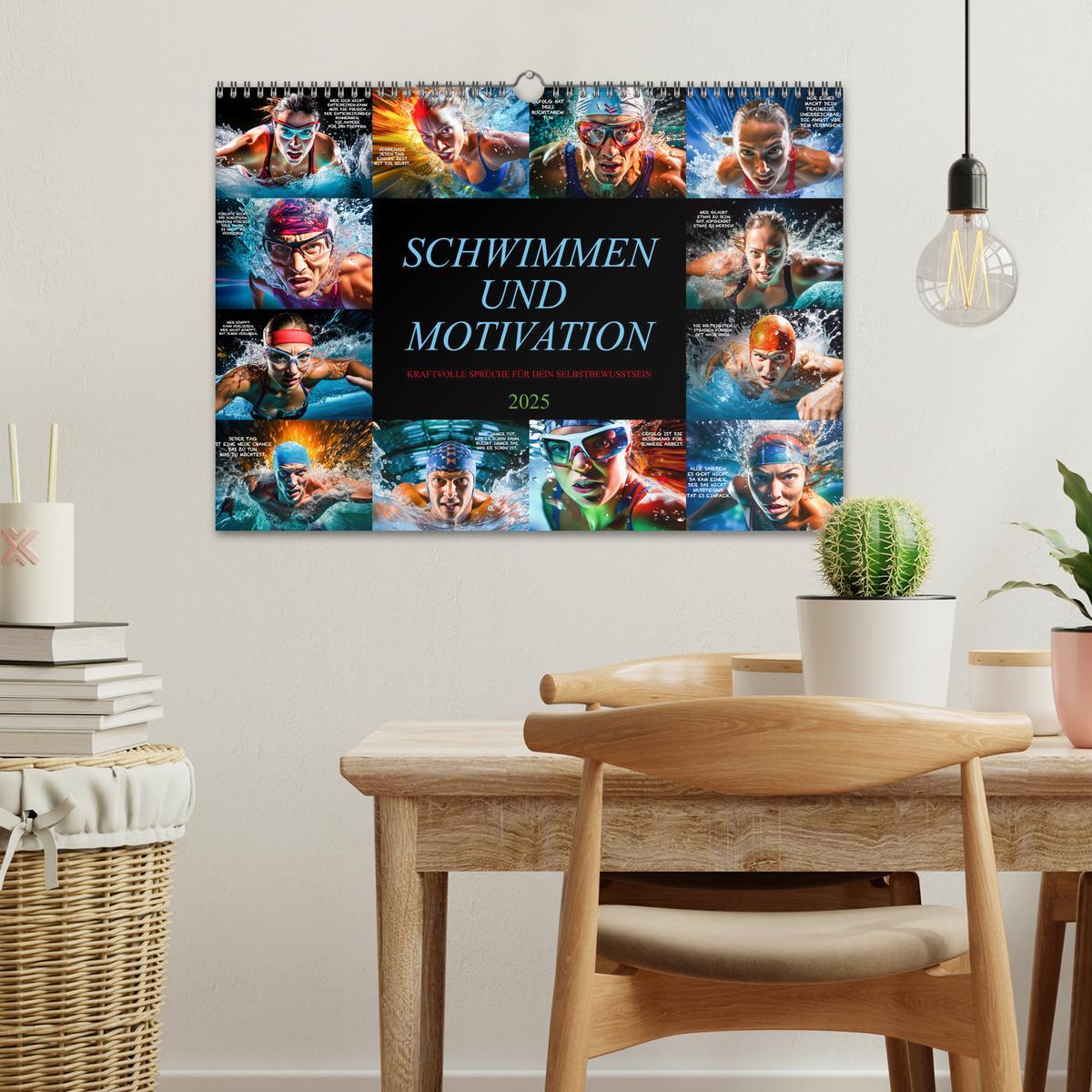 Bild: 9783383871993 | Schwimmen und Motivation (Wandkalender 2025 DIN A3 quer), CALVENDO...