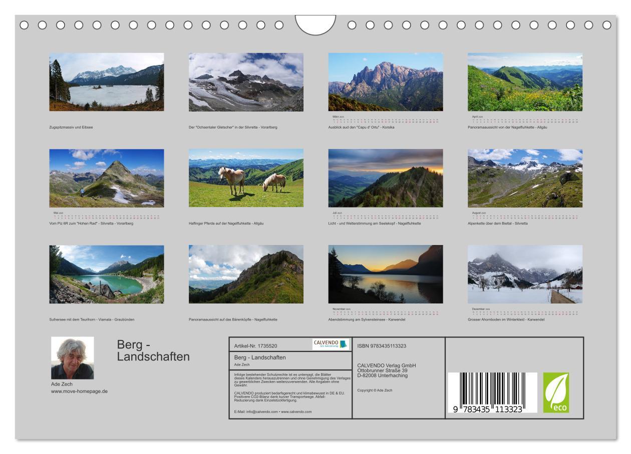 Bild: 9783435113323 | Berg - Landschaften (Wandkalender 2025 DIN A4 quer), CALVENDO...