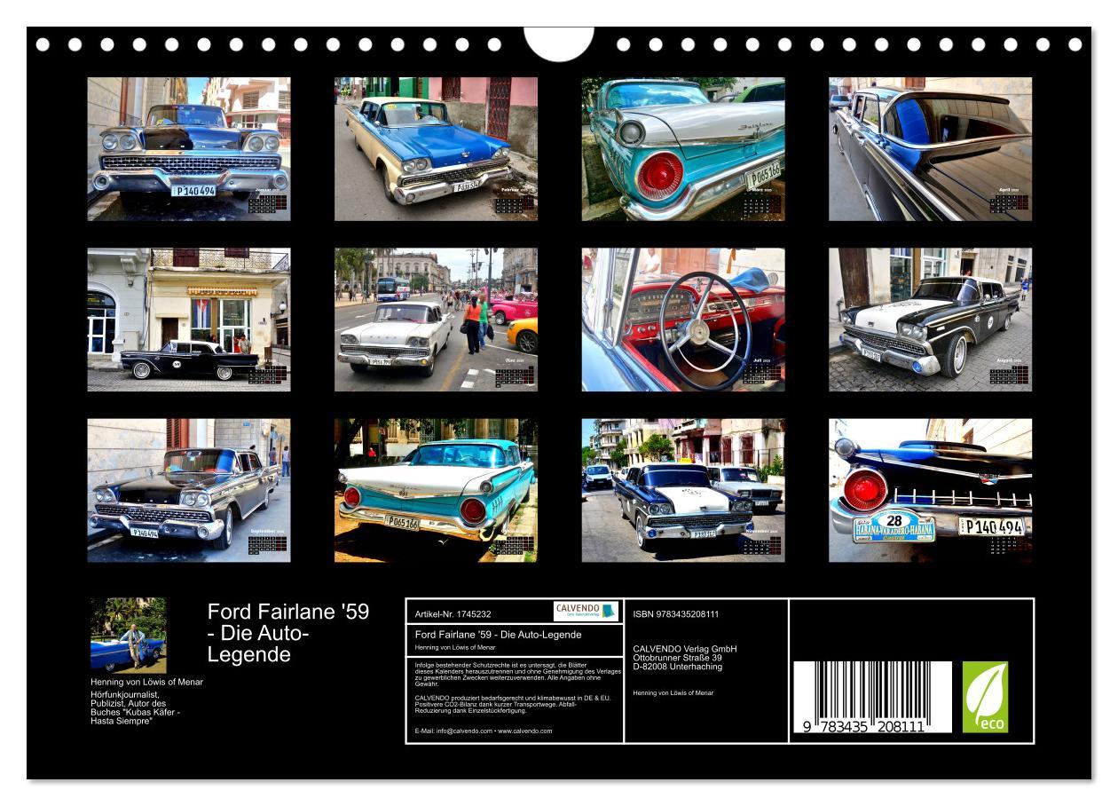 Bild: 9783435208111 | FORD 1959 - Die Auto-Legende (Wandkalender 2025 DIN A4 quer),...