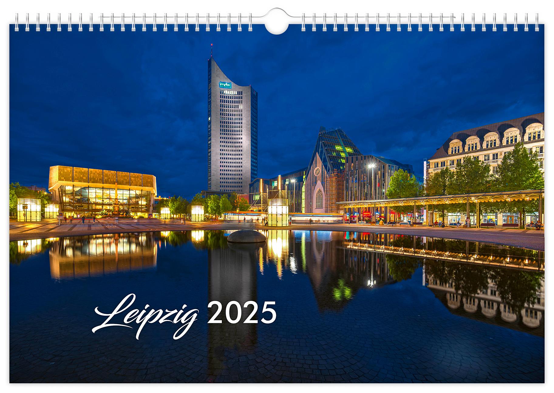 Cover: 9783910680548 | Kalender Leipzig 2025 | 45 x 30 cm weißes Kalendarium | Peter Schubert