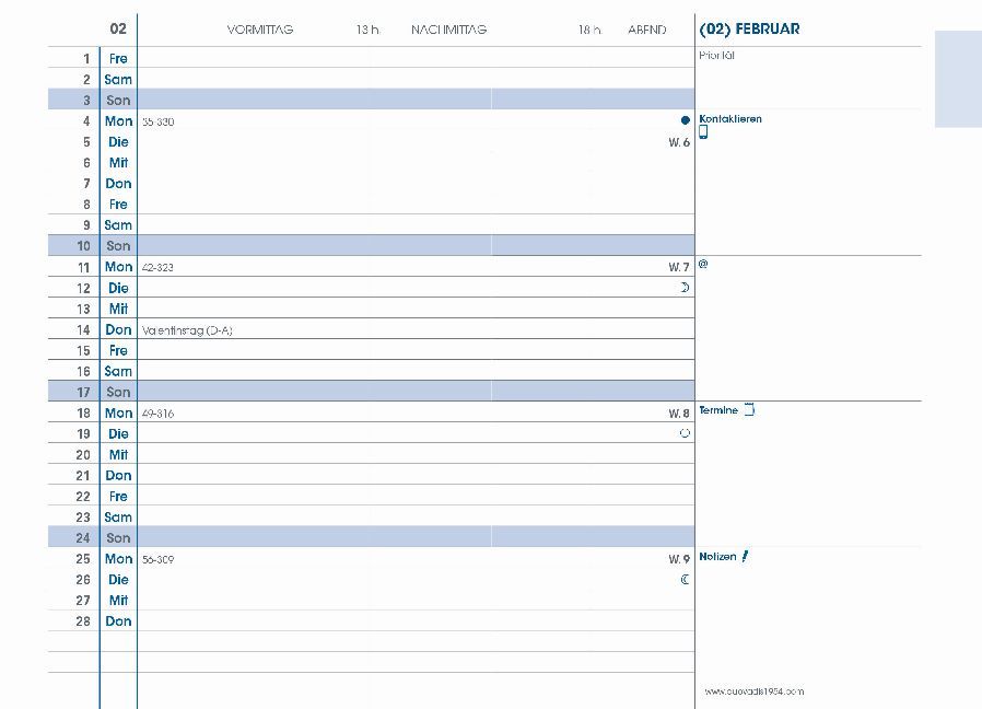 Bild: 3371010129799 | Kalender-Einlage Plain | Einlage Terminkalender Taschenformat