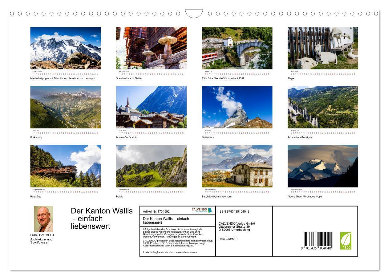 Bild: 9783435104048 | Der Kanton Wallis - einfach liebenswert (Wandkalender 2025 DIN A3...