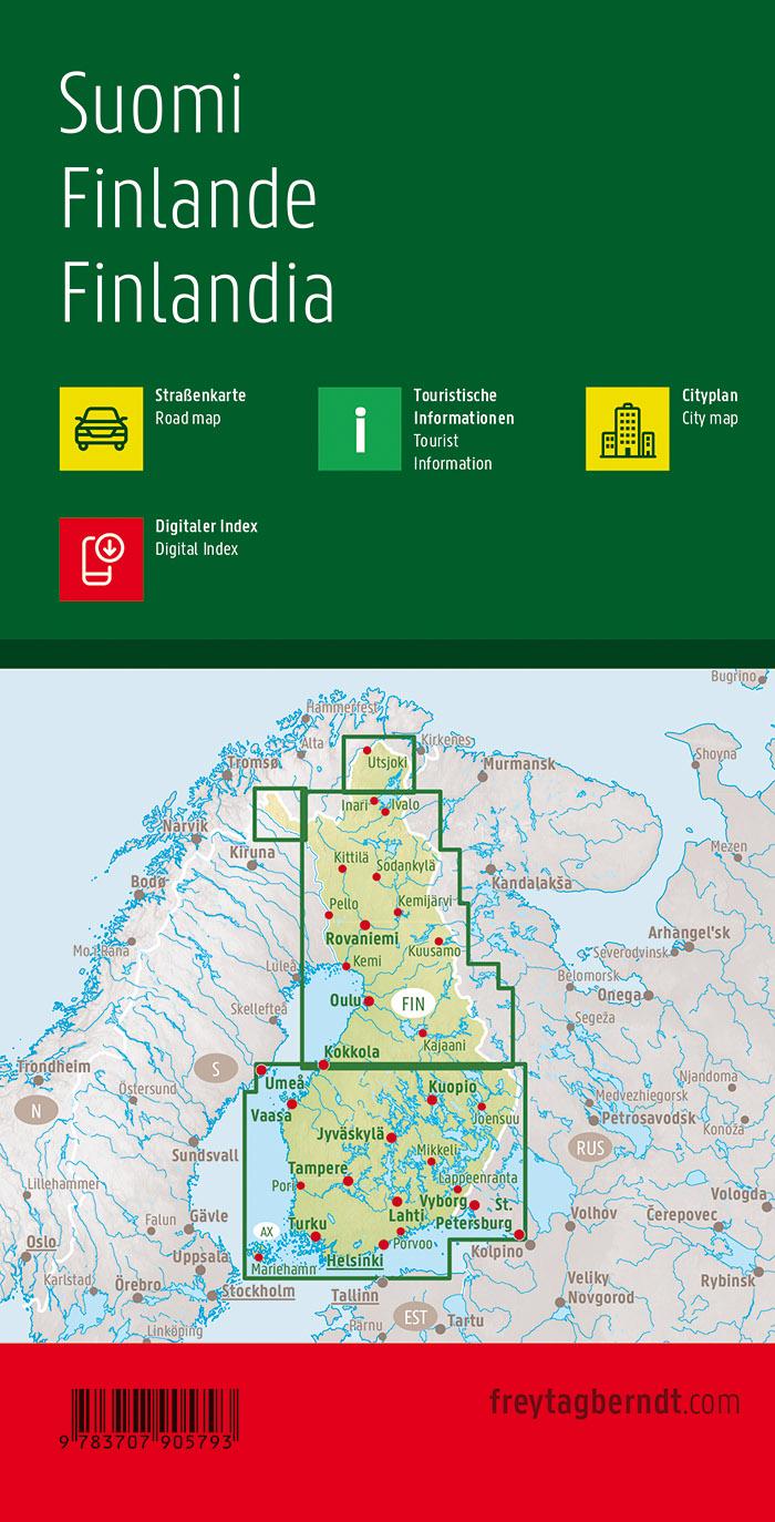 Rückseite: 9783707905793 | Finnland 1 : 500 000 | freytag &amp; berndt | (Land-)Karte | Deutsch