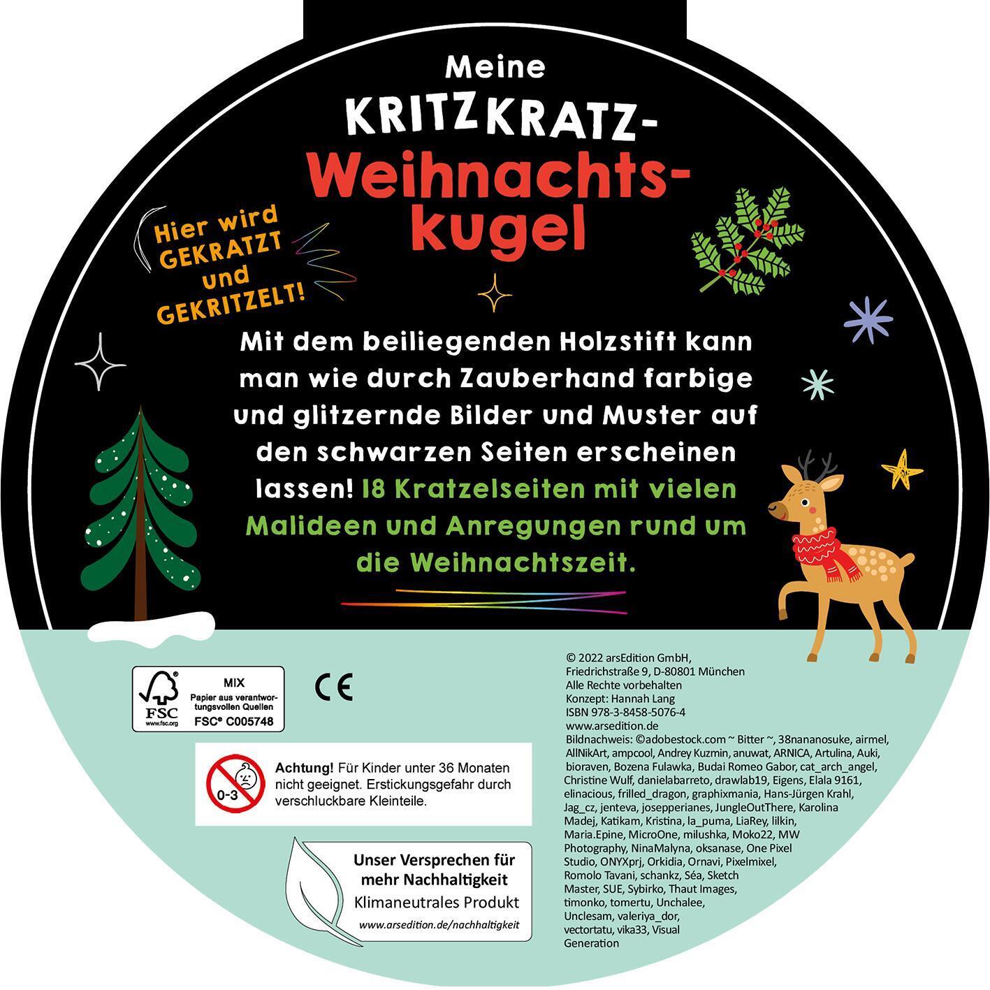 Rückseite: 9783845850764 | Meine Kritzkratz-Weihnachtskugel | Taschenbuch | Kritzkratz | 36 S.