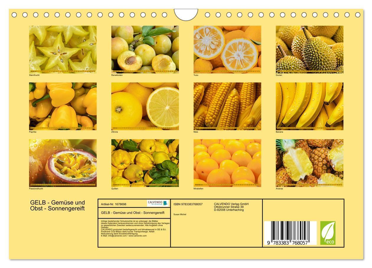 Bild: 9783383768057 | GELB - Gemüse und Obst - Sonnengereift (Wandkalender 2025 DIN A4...