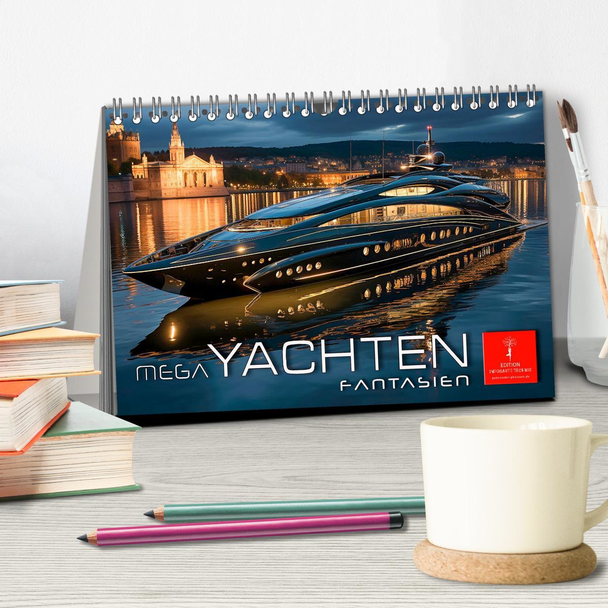 Bild: 9783383886812 | Mega Yachten Fantasien (Tischkalender 2025 DIN A5 quer), CALVENDO...