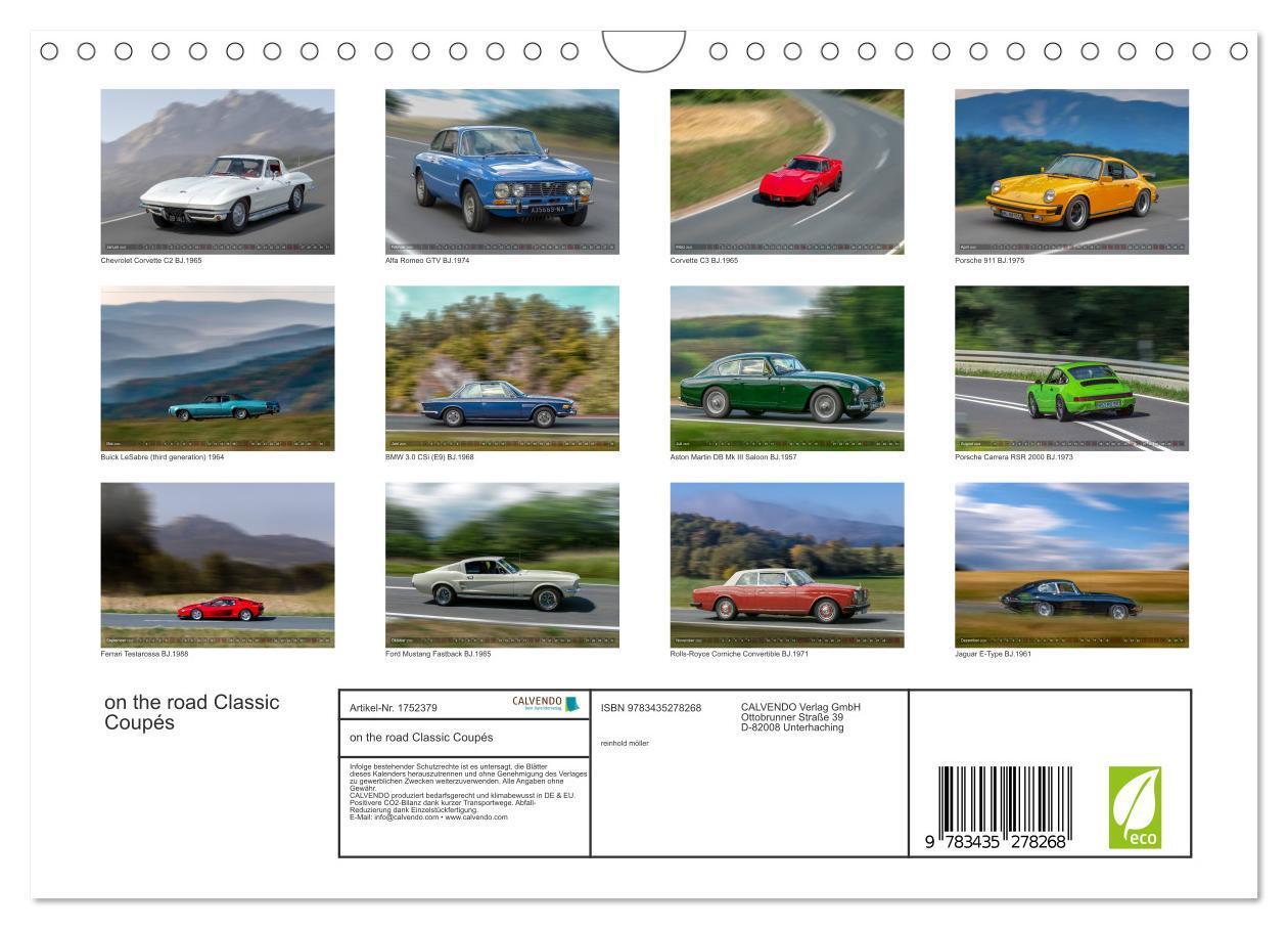 Bild: 9783435278268 | on the road Classic Coupés (Wandkalender 2025 DIN A4 quer),...