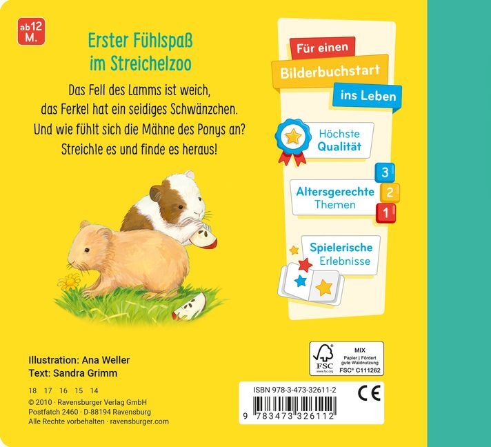 Bild: 9783473326112 | Mein erstes Fühlbuch: Mein kleiner Streichelzoo; . | Sandra Grimm