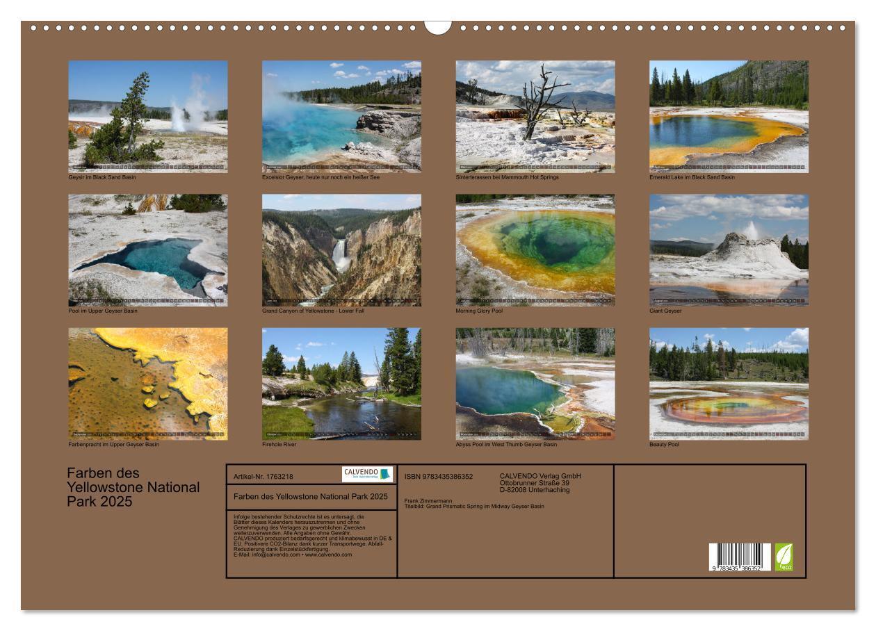 Bild: 9783435386352 | Farben des Yellowstone National Park 2025 (Wandkalender 2025 DIN A2...