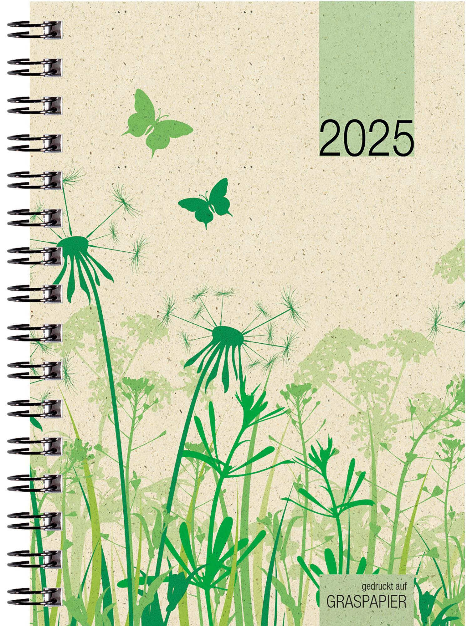 Cover: 4006928024865 | Taschenkalender Graspapier 2025 - Bürokalender 10x14 cm - 1 Woche...