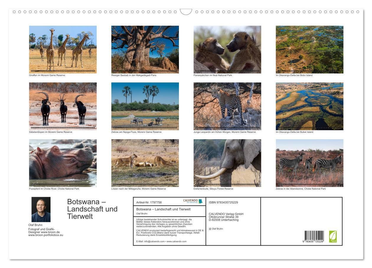 Bild: 9783435725229 | Botswana ¿ Landschaft und Tierwelt (Wandkalender 2025 DIN A2 quer),...