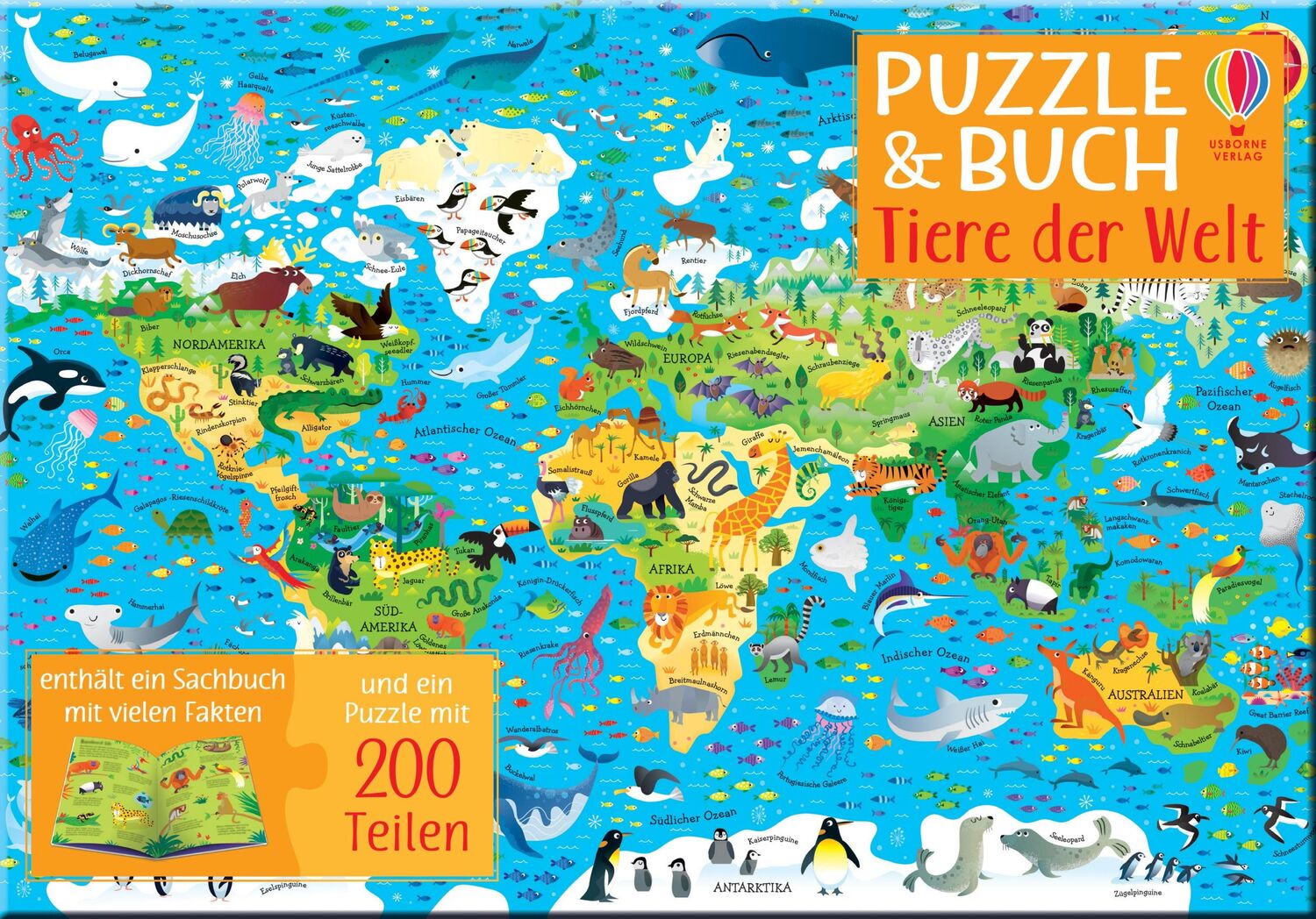 Cover: 9781035700929 | 200 tlg. Puzzle &amp; Buch: Tiere der Welt | Sam Smith (u. a.) | Box